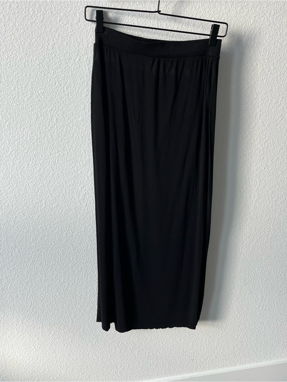 Black maxi skirt with side slits, and mini skirt underneath, size XS / S